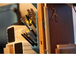 desk wall pencil box holder pen cup mount 3d print model - Mito3D