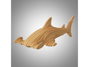 martillo 3d rompecabezas 3dpuzzle tiburón 3d print model - Mito3D