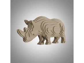 java rhino 3d puzzle 3dpuzzle 3d print model - Mito3D