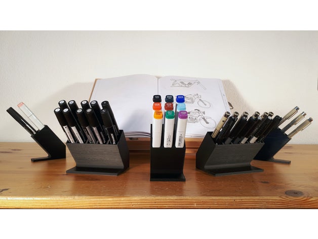 pen marker organizer copic desk drawing faber-castell ink holder micron organiser promarker promarkers 3D print model - Mito3D