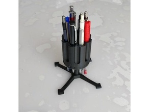 revolver pen&pencil holder fidget spinner office pencil pen 3d print model - Mito3D