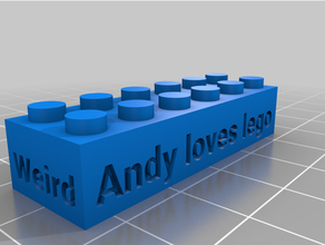 customized lego compatible text bricks 3d print model - Mito3D