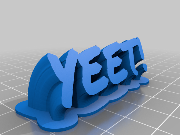 customized sweeping 2-line yeet plate text 3D print model - Mito3D