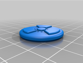 radiation button 3d print model - Mito3D