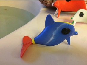 bükülme balık banyo oyuncak lastik bant güçlendirilmiş 3d print model - Mito3D