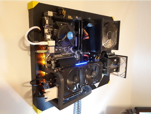 parede monte pc caso bainha ficar pé 3D print model - Mito3D