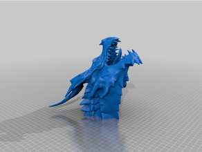 alduin poly dragon buste tête 3d print model - Mito3D