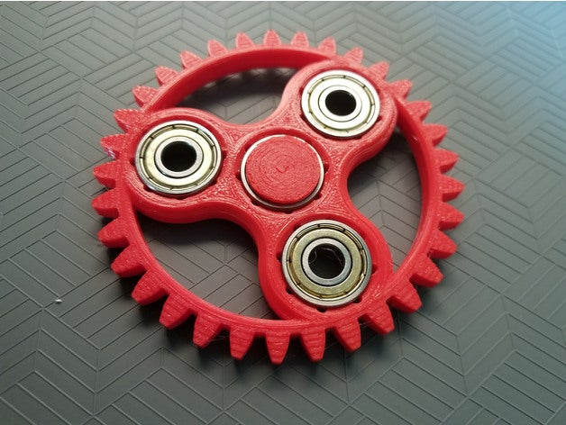 gear fidget spinner 608 bearing 608zz spur 3D print model - Mito3D