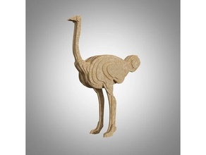 ostrich 3d puzzle 3d puzzle ostrich 3d print model - Mito3D