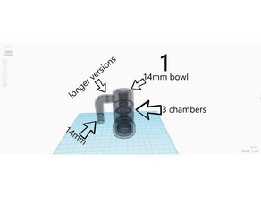 14mm bong chiller 14mmbowl 420 bongchiller attachment bowl build smoking water pipe weed 3d print model - Mito3D