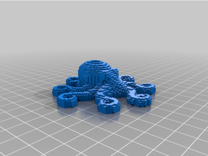 pixel octopus pen holder cute pixels 3d print model - Mito3D