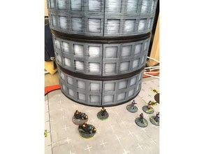 carrete paredes torre bloquear 15mm gas tierras gaslands infinito juez dredd moderno paisaje sci fi juego guerra 3d print model - Mito3D