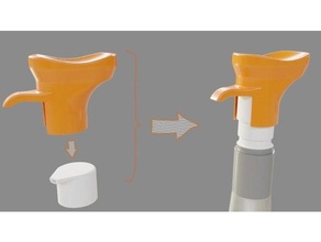 appui coude verter equipo distribución hydro alcoolique 3d print model - Mito3D