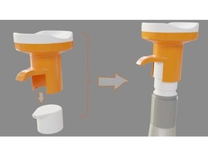 appui-coude en 2 pi ces pour kit distribution hydro-alcoolique 3d print model - Mito3D