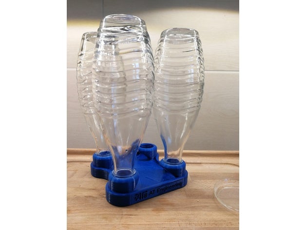 Sprudel Strom Flasche Halter Unterstützung flaschenhalter tropfen Pfanne Soda Stream Kristall 3D print model - Mito3D