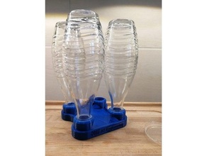 soda corriente botella soporte flaschenhalter goteo pan flujo cristal 3d print model - Mito3D