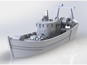 modern trawler gemi 1 700 tekne Balık tutma model ölçek 3d print model - Mito3D