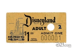 Disneyland Öffnung Fahrkarte Pastiche 3d print model - Mito3D