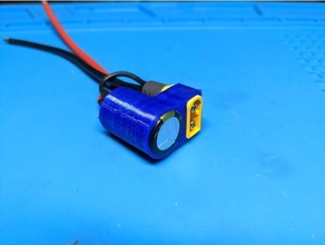 xt60 capacitor holder panasonic 1000uf 50v fpv 3d print model - Mito3D