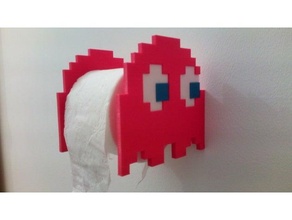 pac Geist Toilette Papier Halter Unterstützung Pacman 3d print model - Mito3D
