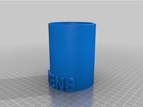 customizable pen holder cup customized cylinder label labeled openscad 3d print model - Mito3D