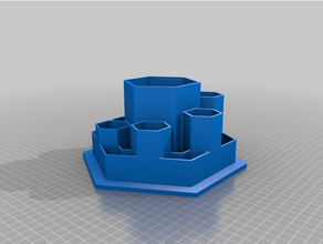 hexagonal outil organisateur accessoires titulaire soutien 3d print model - Mito3D