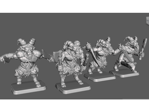 heroquest uomini bestia esercito guerriero 28mm Avanzate Beastman miniatura miniature 3d print model - Mito3D