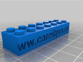 wwwcareitprocommy özelleştirilmiş Lego uyumlu Metin tuğla 3d print model - Mito3D