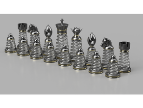 chess piece pawn pieces set 3d print model - Mito3D