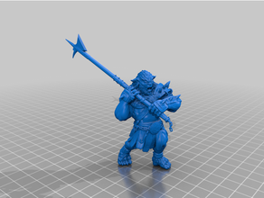 bugbear halberd 28mm 54mm beast creature dnd miniature dungeons dragons goblin goblinoid mini pathfinder roleplaying tabletop 3d print model - Mito3D