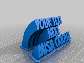 misa criollasweeping 2-limisa ne plate text customized 3d print model - Mito3D