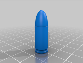 9mm dry bullet 3d print model - Mito3D