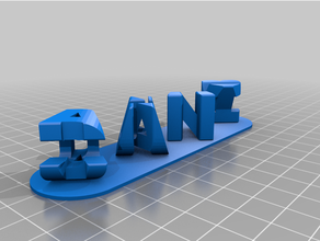 customized triple letter blocabillita ambigram 3d print model - Mito3D