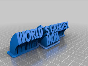 customized sweeping 2-line plate mom daytext 3d print model - Mito3D