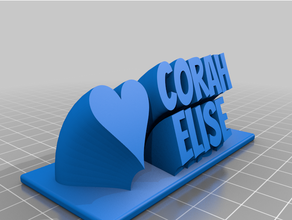 corahs nameplate customized sweeping 2-line plate text 3d print model - Mito3D
