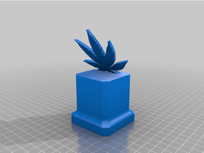 mini cuffie marijuana foglia trofeo erba 3d print model - Mito3D
