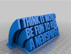 customized sweeping 2-line plate text 3d print model - Mito3D