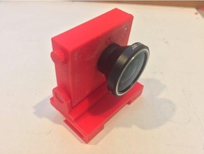 raspberry pi camera v21 case swivel mount 3mm clips 3d print model - Mito3D