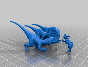 goblin menina raptor veterinario sfw figura miniatura velociraptor 3d print model - Mito3D