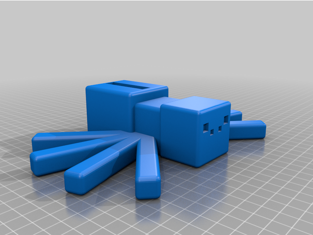 Minecraft spidy banca moneta figure porcellino salvadanaio ragno 3D print model - Mito3D