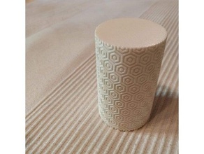 cilindro texturado caja remezclar hilo caramelo envase geométrico diseño geometría japonés joyería joya tapa nueces patrón píldora 3d print model - Mito3D