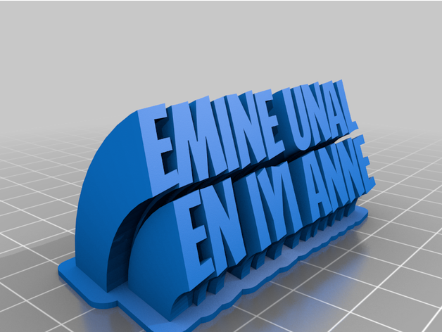 personalizado varrendo 2 line prato texto 3D print model - Mito3D