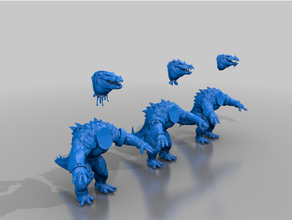 kroxigors - aos lizardmen tm kroxigor seraphon 3d print model - Mito3D