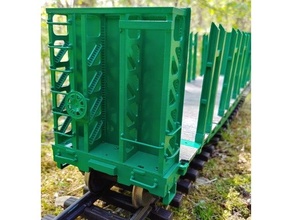 scale bulkhead pulpwood flat conversion stakes car freight garden railroad railway gscale large lgb model trains train 3d print model - Mito3D