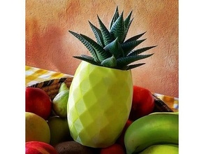 ananas pot plante Jaune 3d print model - Mito3D
