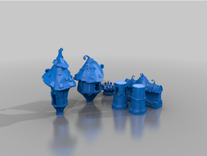high fantasy modular castle - terrain aos 3d print model - Mito3D