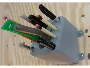 stylo crayon marqueur couteau organisateur mur monter 3d print model - Mito3D