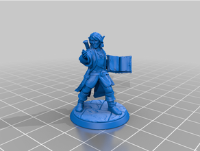 male elf bard story 28mm scale character dd dragons dungeons elven mini pathfinder rpg 3d print model - Mito3D