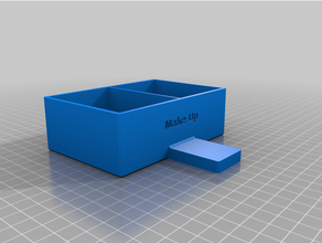 customized slotg makeup containerted drawer box 3d print model - Mito3D