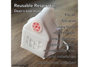 reusable respirator - covid-19 breathing mask dean's task coronavirus face covid19 health care medical devices protection respiratory virus 3d print model - Mito3D